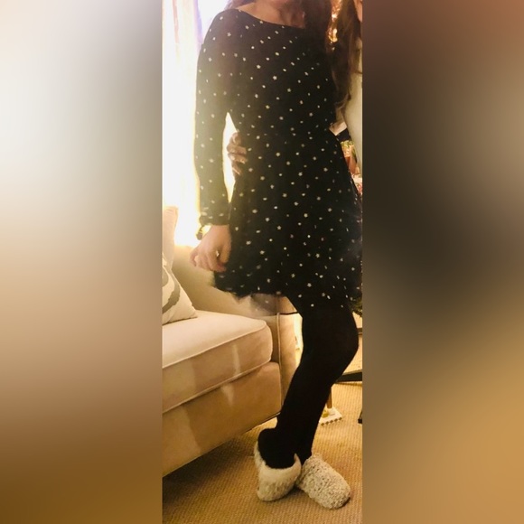 Ann Taylor Dress, black with white flowers, size 2 - Picture 4 of 4